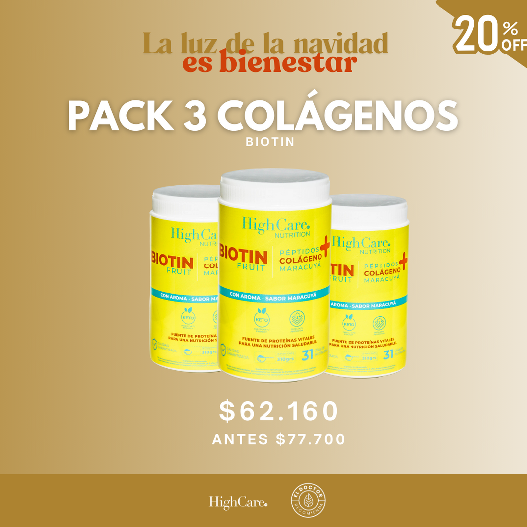 Pack 3 colágeno Biotin