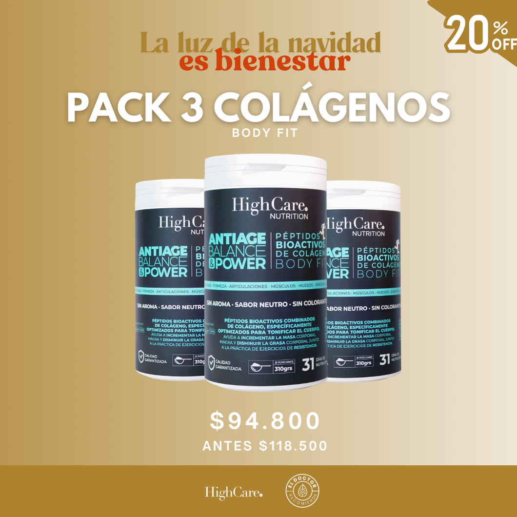 Pack 3 peptidos de colágeno Body Fit